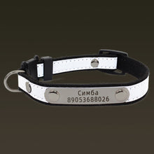 Load image into Gallery viewer, Personalized Cat Lettering Collar Reflective Pet Collars With Engraved Name Phone Number ID Tag For Small Dogs Kitty Neckband